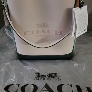 Coach Women's Tan and Black Shoulder Bag